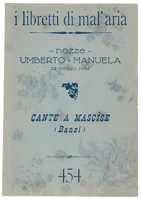 MASKENGESANG (BANZI). Die Hefte von Mal'Aia 454. Feo Michele. 1984