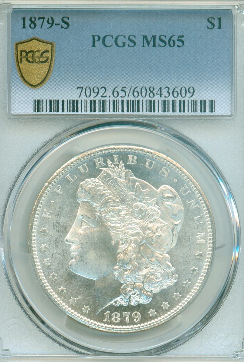 PCGS Certified MS 65 Graded 1879 Year Morgan US Dollars (1878-1921
