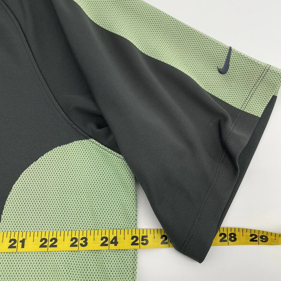 Рубашка мужская Nike Golf Fit Dry Mock Neck XXL серая зеленая Colorblock SS Performance - Изображение 4 из 4