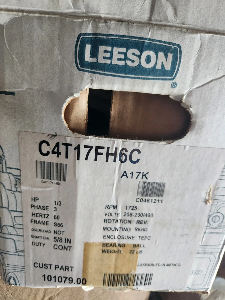 Leeson C4T17FH6C AC Motor S56 Frame 101079.00 - Image 2 of 2