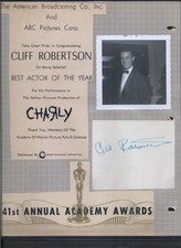 Cliff Robertson - Signed Autograph Scrapbook Page - Charly - Twilight Zone