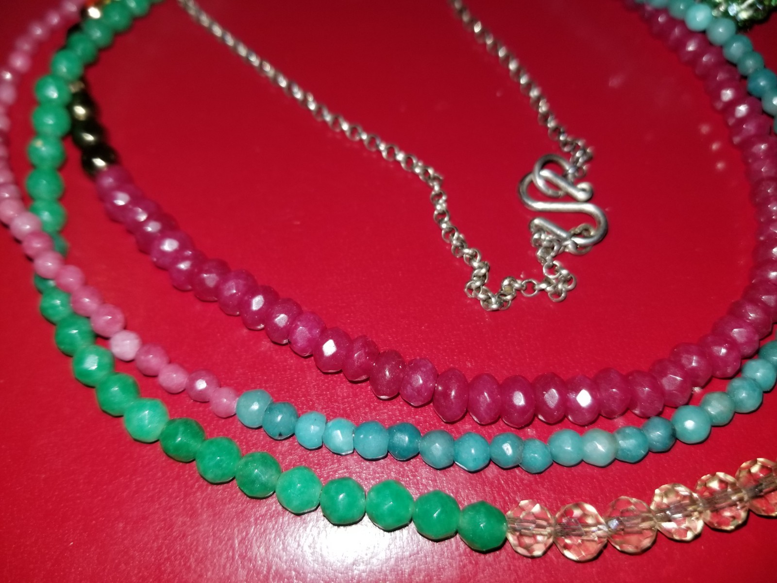 1990s Raw Ruby, Raw Emerald Austrian Crystal One … - image 3