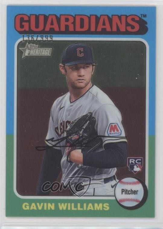 2024 Topps Heritage Chrome 136/999 Gavin Williams #489 3v8