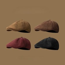 Women Newsboy Cap Faux Suede Gatsby Painter Beret Hat Adjustable French Artist