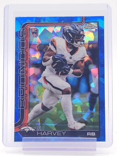 RJ HARVEY 2025 TOPPS CHROME SAPPHIRE ROOKIE #330 FOOTBALL DENVER BRONCOS Q6638
