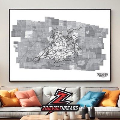 NEW Stranger Things Season 5 Hawkins Tunnel Map Premium Poster Home Decor