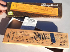 No. 1503 Wooden Cribbage Board w/Pegs & Instructions  Made in U.S.A