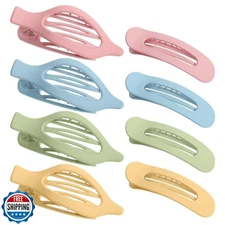 obeoby 8 PCS Flat Hair Clips, Light Colorful Flat Claw Clips 2 Styles Hair Cl