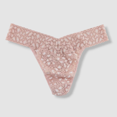 $24 Hanky Panky Women's Pink Leopard Original Rise Thong Panties Size OS (4-14)