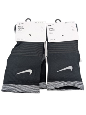#ad 2 Pair Nike Spark Dri Fit Running Ankle Socks Black Mens Size 10 11.5 $21.84