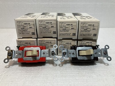 Leviton Single-Pole Heavy Duty Toggle Switch  | 1221-2I Ivory Spec Grade