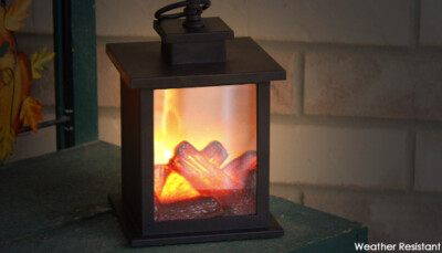 Flame Effect Style Lantern with Hanging Loop 