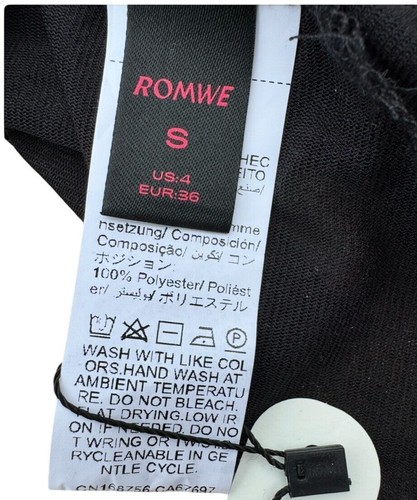 NWT Romwe Women's S 4 Asymmetrical Festival Fairy Core Black Skirt Tiered Layers - Picture 9 of 12