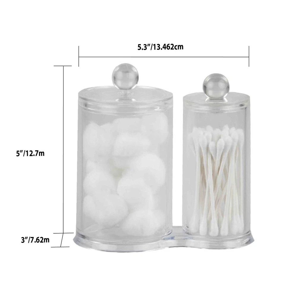 Home Basics Dual Cotton Swab Holder and Cotton Ball Or Cosmetic Pad Organizer - Image 3 of 3