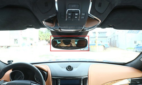 Marco de espejo retrovisor para consola interior de fibra de carbono Maserati Ghibli 2014-2023 - Imagen 6 de 11
