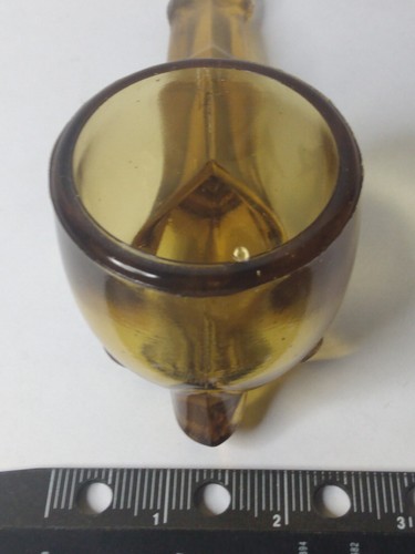 Pipa para fumar decorativa de vidrio ámbar vintage a juego candelabro palillo de dientes decoración - Imagen 6 de 8