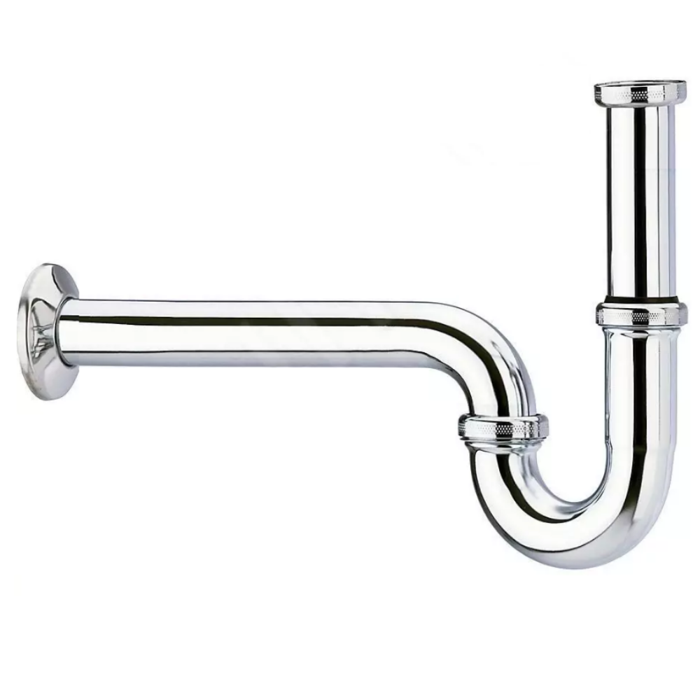 Sifone Scarico Ottone Cromato da 1"1/4 a "S" per Lavabo Bidet Lavandino Ø32mm