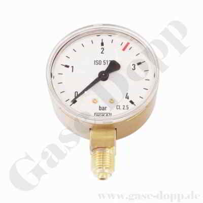 Manometer neutral 0 - 2,5 / 4 bar G1/4'' ø 63mm senkrecht CL 2,5 - WIKA