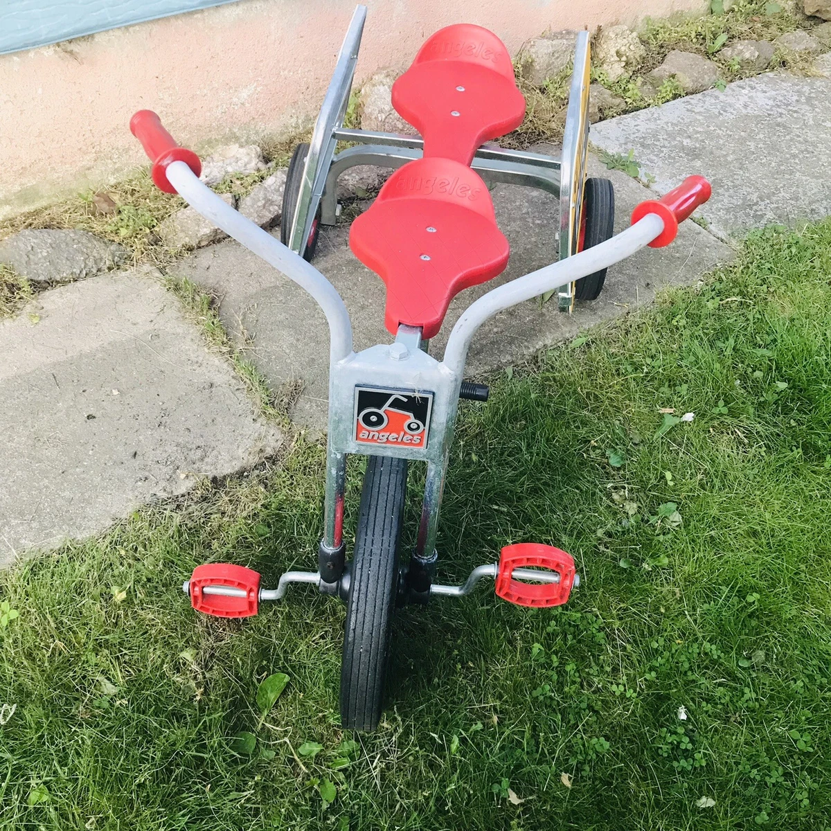Vintage Angeles Tricycle 3 Wheel Metal Trike Bike School Bus 2
