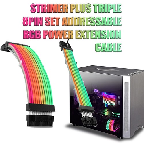 LIAN LI STRIMER PLUS Triple 8Pin/24Pin Set Addressable RGB Power Extension Cable