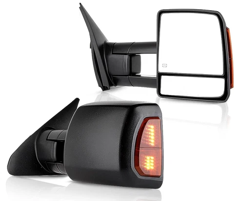 Heated Power Towing Mirrors Pair for 07-14 Toyota Tundra - Left & Right Black