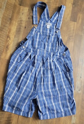 In Due Time Maternity Size 8 Coverall Shorts 100% Cotton Adjustable Strap