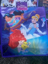 PACK of 3 Disney Princess Cinderella Ariel Jasmin Reusable Shopping Grocery Bag
