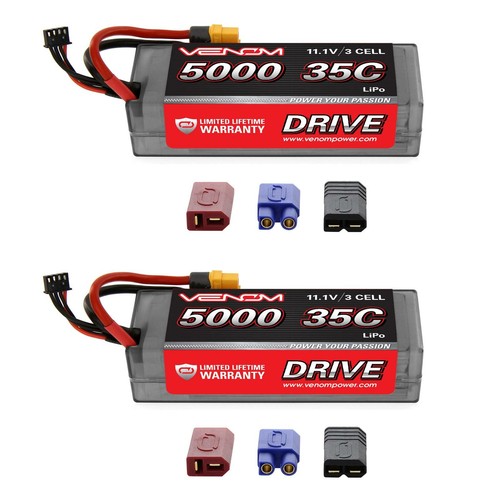 Venom 35C 3S 5000mAh 11.1V LiPo Hardcase Batteria RC con Spina Universale x2 Confezioni - Foto 1 di 3