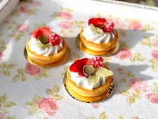 Raspberry Mascarpone Cream Tartlet  Cookie/Biscuit 12th Scale Miniature Food