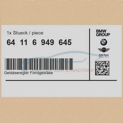 Original BMW 64116949645 - [SUPER PREIS] Gebläseregler Fondgebläse 