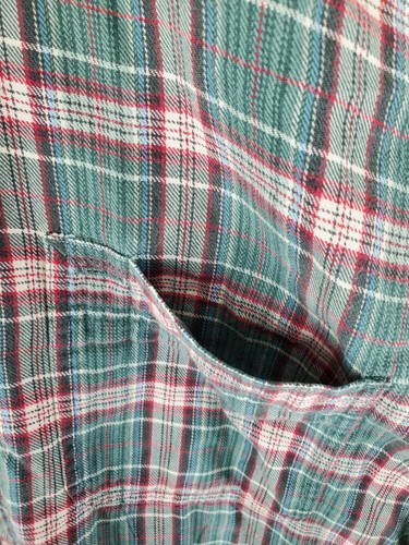 Ralph Lauren RR Double R LS Button Shirt Men L Flannel Check Plaid Green Wht Red - Picture 9 of 13