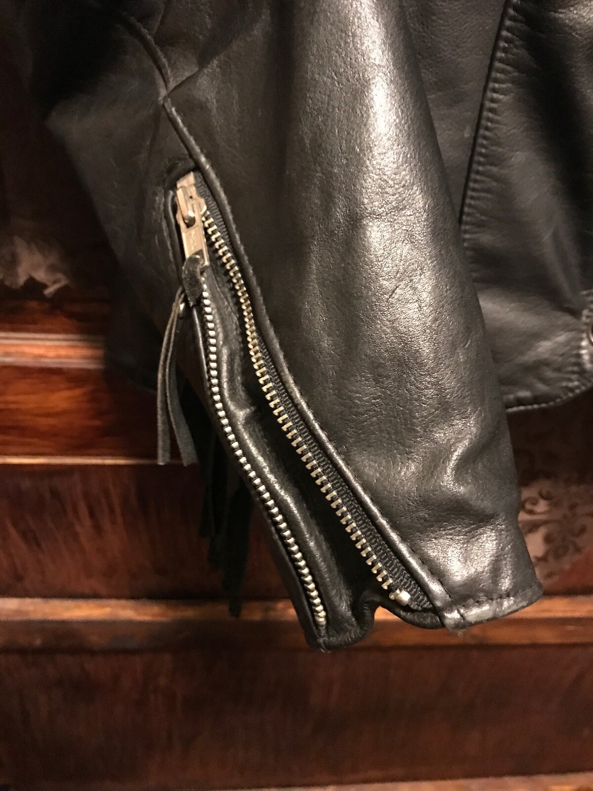 HARLEY DAVIDSON Womens MED Motorcycle Leather Jacket W Tassels