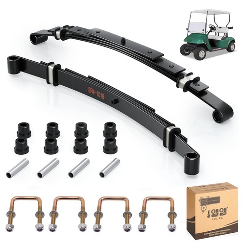 Heavy Duty Golf Cart Rear Leaf Spring Kit - 4-Leaf Spring with Bushings & 