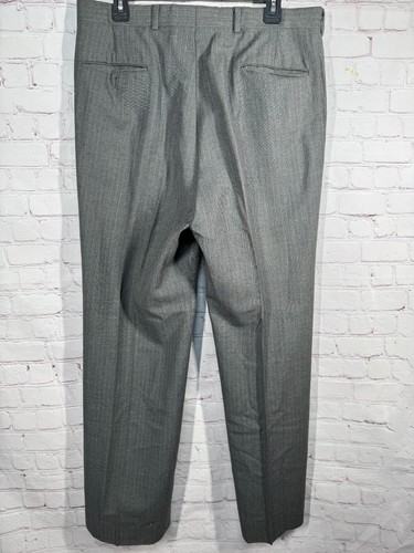 Traje de Colección Para Hombres Gris RAYAS Lana Frente Plano 2 piezas 42L Chaqueta 35x32 Pantalón - Imagen 13 de 14