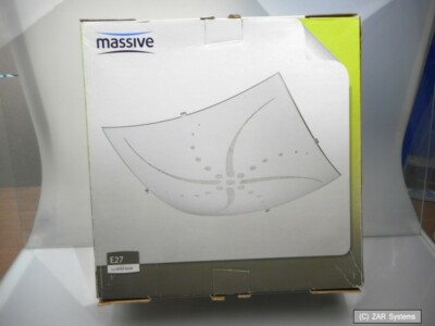 Philips Massive 30165-69-10 Rechteckige Lampe Glass Deckenleuchte mit Grit, NEUW