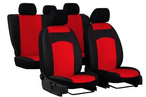 Juego completo de fundas de asiento a medida de cuero ecológico rojo Skoda Octavia Mk3 / III 2013-2020 - Imagen 2 de 8