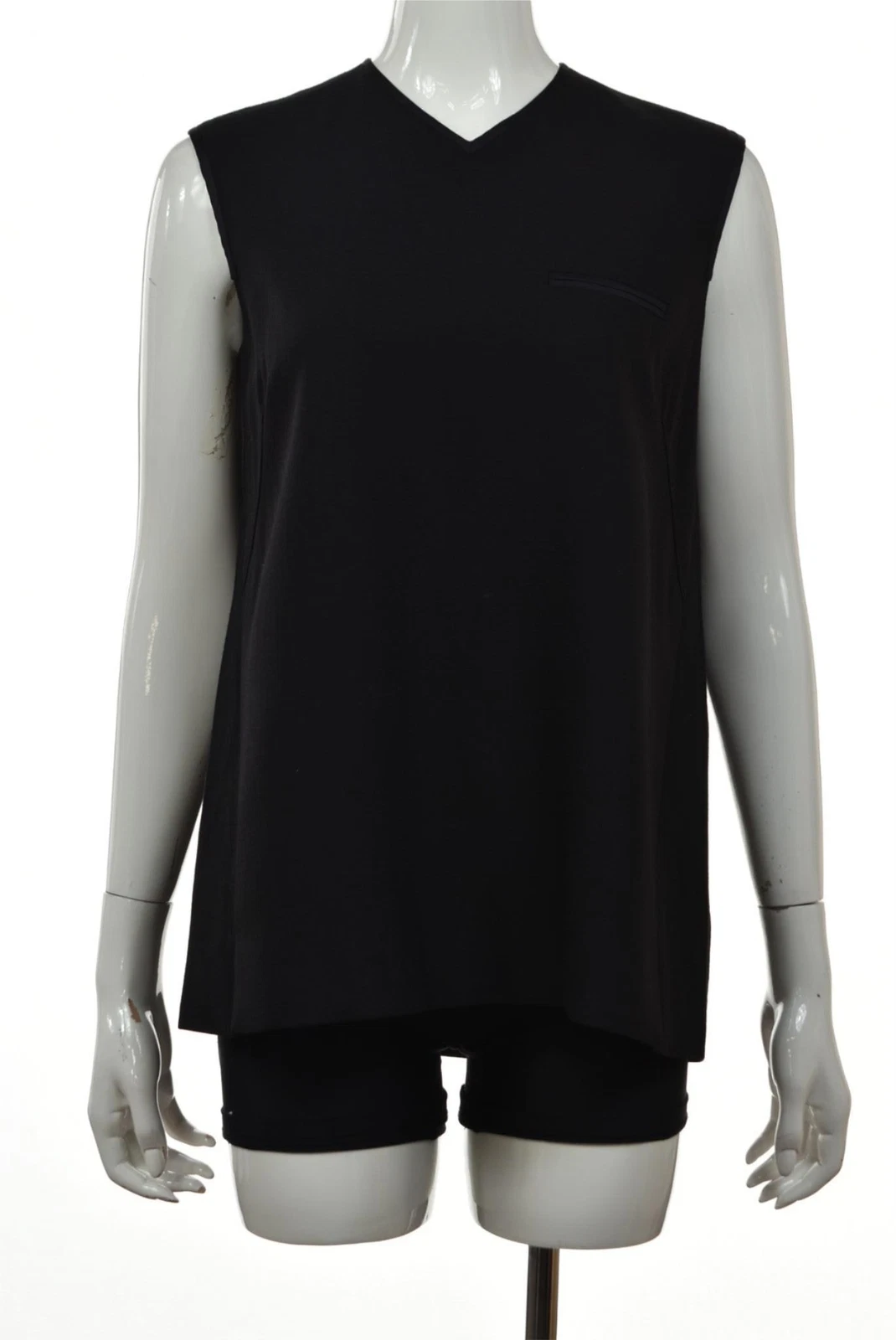 Adam Lippes Womens Top Size S Navy Blue Blouse Sleeveless Virgin Wool Shirt