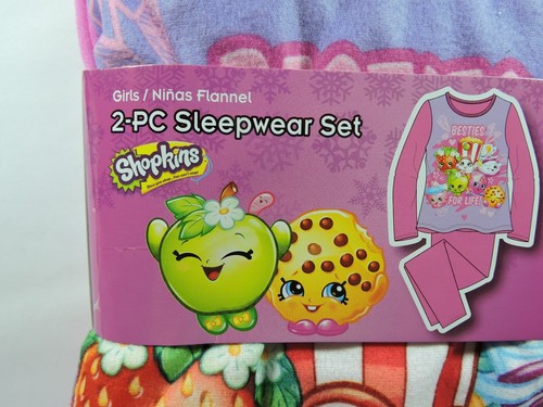Brand New Girls SHOPKINS Flannel Pajamas 2 piece Sleep wear Set Size 6/6x - Picture 5 of 7