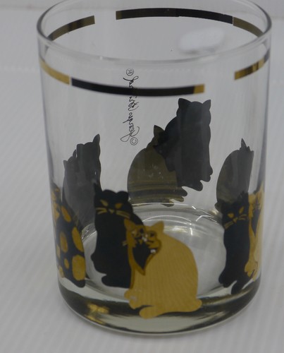 3 GEORGES BRIARD MID-CENTURY MODERN CAT COCKTAIL GLASSES, BARWARE, LOW BALL - Picture 4 of 6
