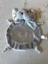 Bearington Baby Collection Elephant Blanket Satin Tummy Knotted Knots Lovey