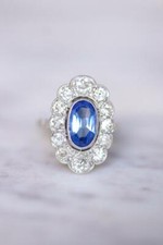 Fabulous 1.80CT Oval Cut Sapphire Round CZ Women's Wedding Amazing Ring