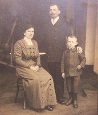 Victorian Antique Cabinet Card Photo of a Family Father Mother Son