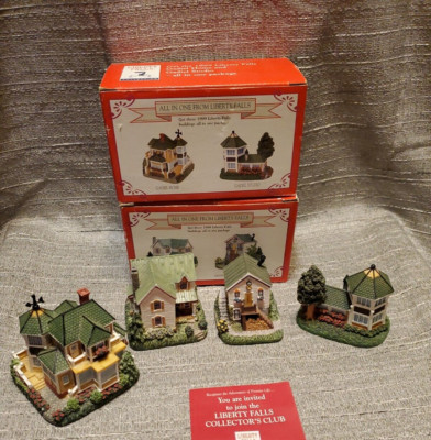 Lot of 4 Houses -1999 Liberty Falls Americana Collection with