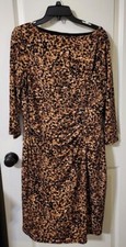 Chaps animal print ruched dress Size XL