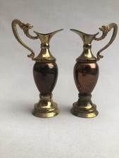 2 x Vintage Brass & Copper 5&rdquo; Ewers Dragon Handle Reg No. 929830 Made in England