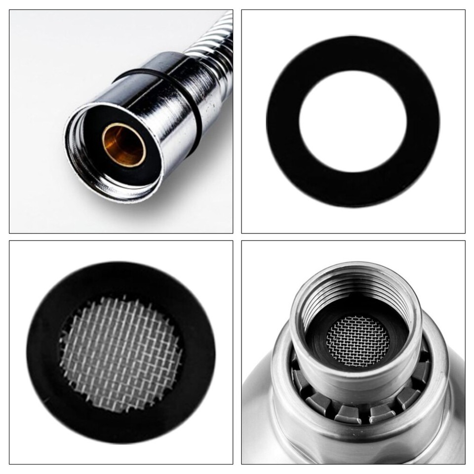 4 Sets Shower Heads Hose Gasket Filter Net Replacement Shower Head