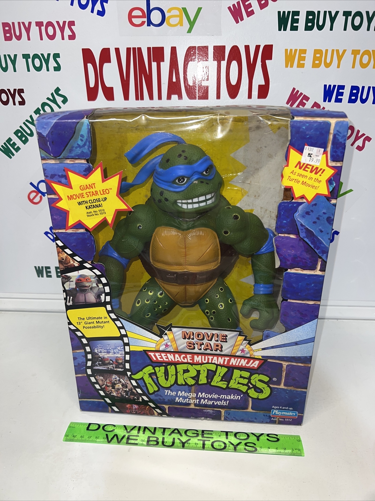 MOVIE STAR TEENAGE MUTANT NINJA TURTLES GIANT 13" LEONARDO LEO FIGURE SEALED