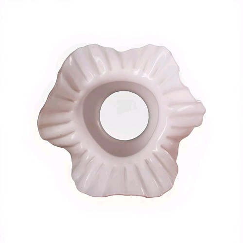 Vintage Fenton Pink Cased Satin Glass Banquet Lamp Shade Ruffled 3.75" Fitter - Picture 6 of 7