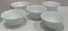 Vtg. Indiana Glass Cabbage  Bowls Leaf Milk Glass Dessert Fruit Bowls Set of 5