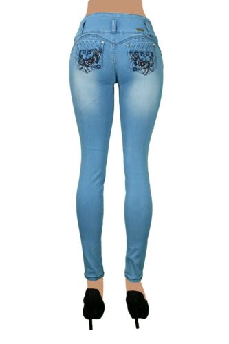 High Waist Stretch Push-Up Colombian Style Levanta Cola Skinny Jeans DJ-5537 - Picture 3 of 5